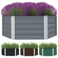 thumbnail image 6 of vidaXL Raised Garden Bed Grey Galvanized Steel 129x129x45cm in, 6 of 10