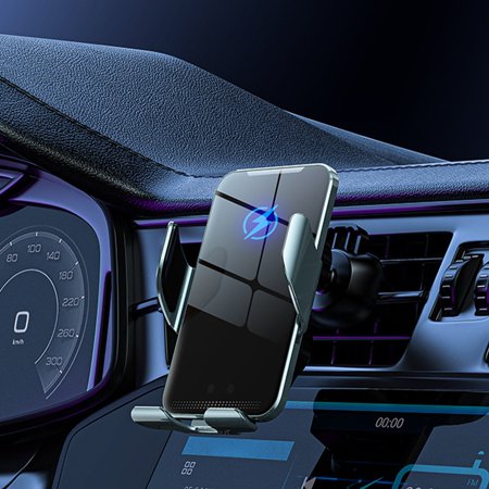 HBBKVI Phone Holder Car Wireless Charging Cell Phone Mount Aluminum Alloy Full-automatic Induction Cell Phone Mount