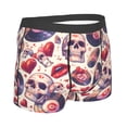 thumbnail image 2 of Rateoe record rock Skull lips Mens Boxer Briefs Poly Spandex Performance Boxer Briefs Underwear Hem Boxer Briefs - XX-Large, 2 of 8