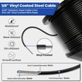 thumbnail image 2 of Kit de cables de acero con revestimiento de vinilo negro, 1/8, 200 pies, de TootaCi, 2 of 7