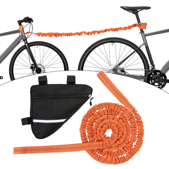 Cuerda de remolque portátil Macarena correa de Nylon elástico alta resistencia para bicicleta de nieve Bolso Naranja