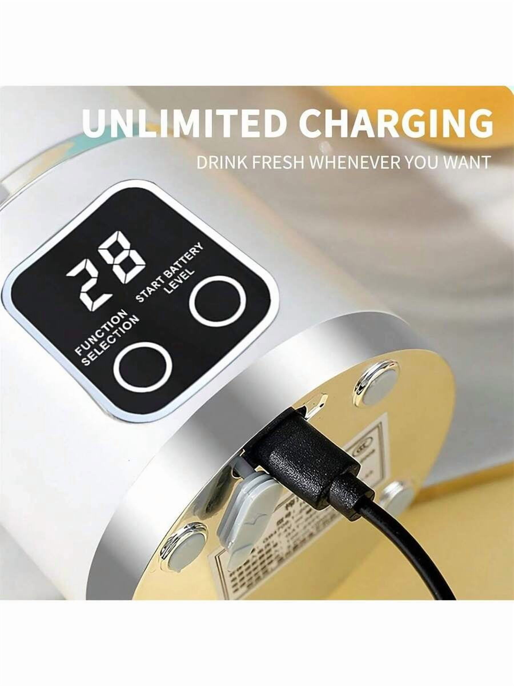 USB Rechargeable Juicer Blender Cup, 450ml Portable Electric Juicer for Smoothies, Juice, Ice & Puree, Mini Kitchen Blender for Home Dorm Travel