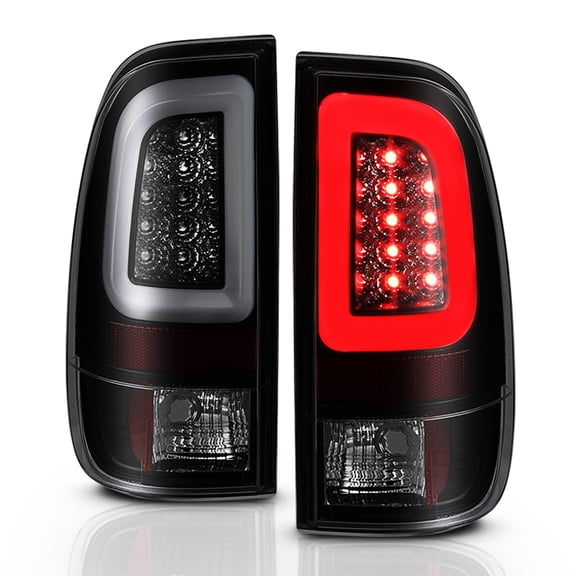 Black Smoke 1997-2003 Ford F150 99-07 F250 SuperDuty LED Tube Tail Lights Lamps