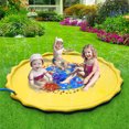 thumbnail image 4 of 68" Large Inflatable Water Splash Play Mat Kids Playing Sprinkler Pad Outdoor Pool Beach Lawn Play Fun, 4 of 7