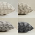 thumbnail image 4 of Fancy Homi Set of 4 Grey and White Decorative Throw Pillow Covers 20x20 inch for Couch Bed Chair, Modern Farmhouse Boho Room Decor, Soft Fuzzy Double Sided Corduroy Textured Striped Cushion Case 50cm, 4 of 9