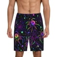 thumbnail image 2 of Rocae Multi-colored Spiders for Men's Soft Sleep Pajama Shorts, Waistband and Pockets, 2 of 9