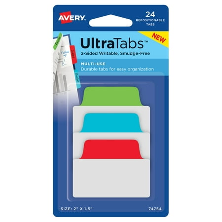 30 X 100 Tabs - Avery Ultra Tabs Repositionable Multiuse Tabs, Two-Side Writable, 2