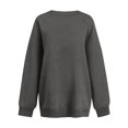 thumbnail image 5 of Women's Oversized V-Neck Sweatshirt, Soft Solid Color Pullover Top with Long Sleeves, Comfortable Loose Fit Casual Shirt, Breathable Everyday Wear for Fall Season and Leisure Activities Light Ashy, 5 of 5