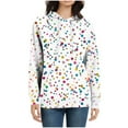 thumbnail image 4 of Ounisa Women's 2025 Fall Long Sleeve Hoodie Color Polka Dots Graphic Pullover Sweatshirt Lightweight Casual Tops Blouse, 4 of 6