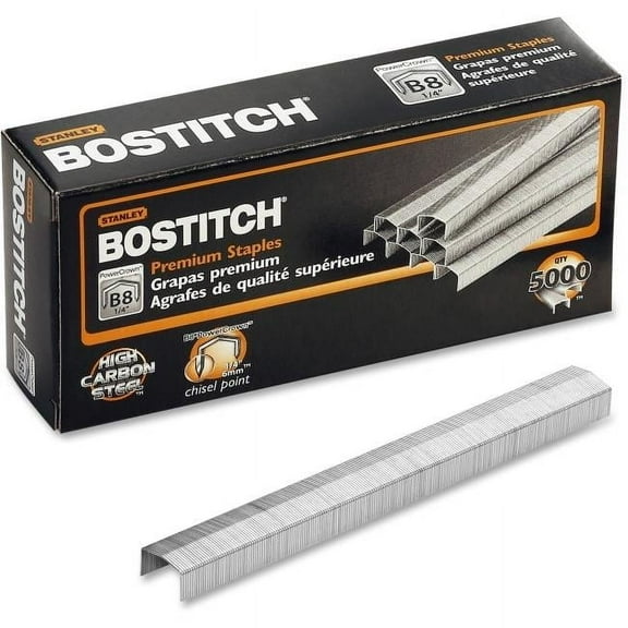 Bostitch Office  0.25 in. Power Crown Premium Staples Chisel - Silver