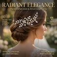 thumbnail image 3 of Miallo Gold Wedding Hair Comb - Vintage Crystal Bridal Headpiece - Leaf Hair Accessories for Bride, 3 of 7