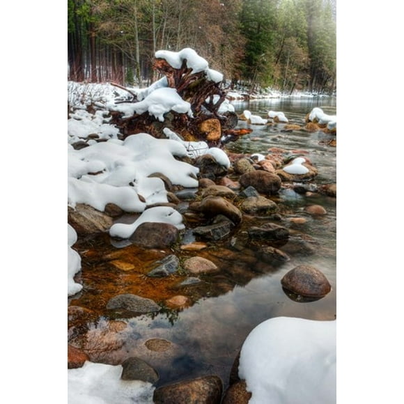 Merced River Rocks, Yosemite, California Poster Print by Tom Norring (21 x 31)