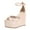 Light Pink, variant on FSJ Women Graceful Round Open Toe Platform Wedge High Heels Sandals Ankle Strap Adjustable Buckle Party Evening Dress Shoes Size 8 Yellow