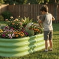 thumbnail image 5 of SnugNiture 4x2x1 ft Galvanized Raised Garden Bed – Outdoor Metal Planter Box for Vegetables, Herbs, and Flowers, Green (Set of 2), 5 of 8