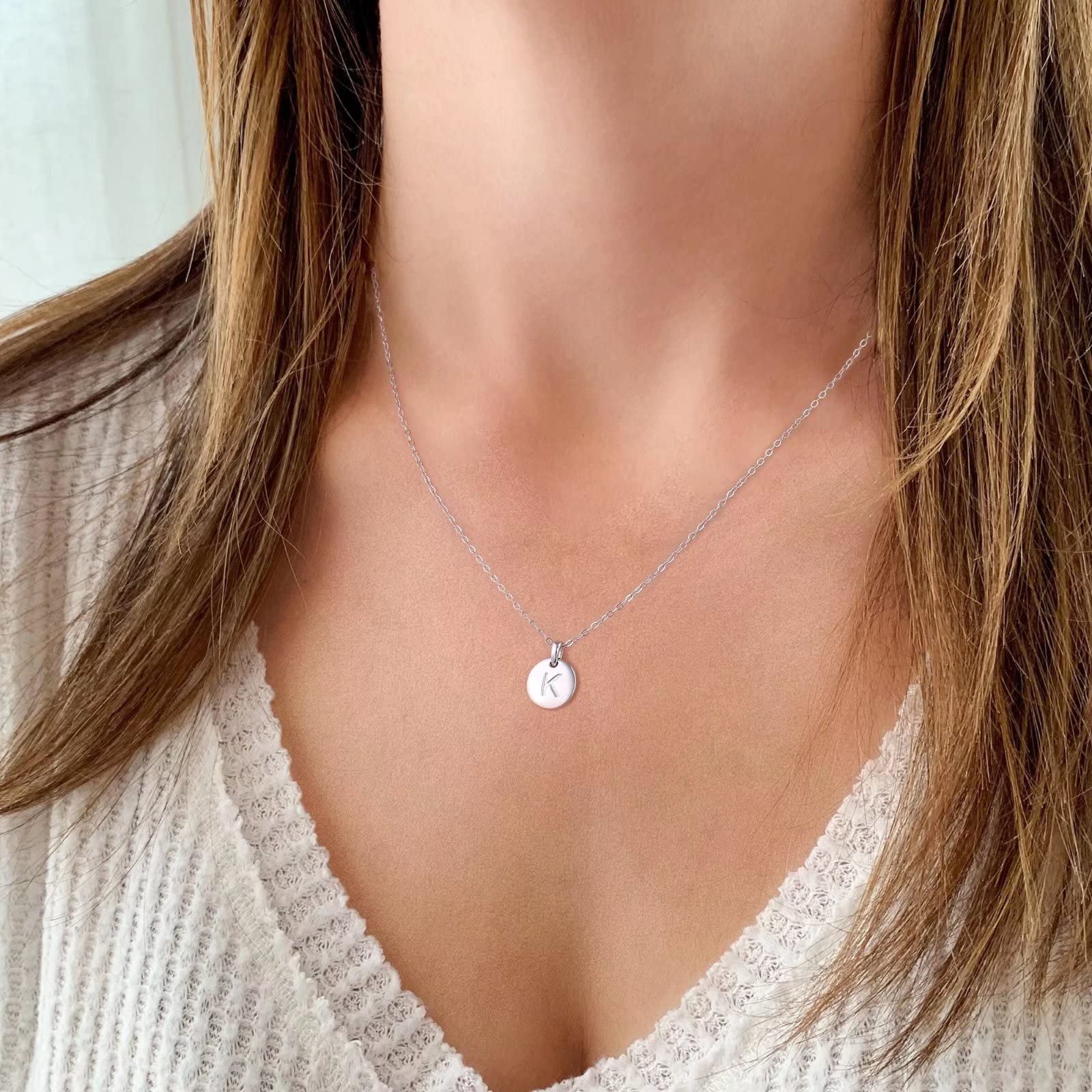 Tiny silver disc necklace new arrivals