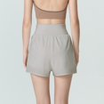 thumbnail image 5 of Gibobby Short Deportivo Pantalones cortos para mujer con bolsillos Cintura alta Pantalones cortos de entrenamiento para correr Gimnasio Yoga Pantalones cortos de verano blanco(Gris, M), 5 of 5