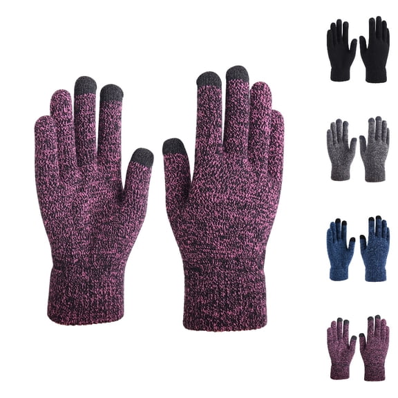 GPOECD Winter Gloves Knitting Cold Proof Thickened Outdoor Gloves