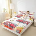 thumbnail image 4 of Manfei Fire Engine Twin Sheet Sets, Cartoon Truck Sheet Set Twin, Firefighter Bed Sheets Set Twin Size, Ultra Soft Room Decorative, 3 Pieces, 4 of 7