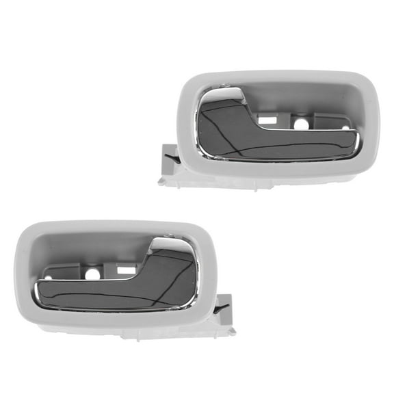 TRQ Door Handle Front Inner Inside Gray & Chrome Set for 05-10 Chevy Cobalt DHA35870