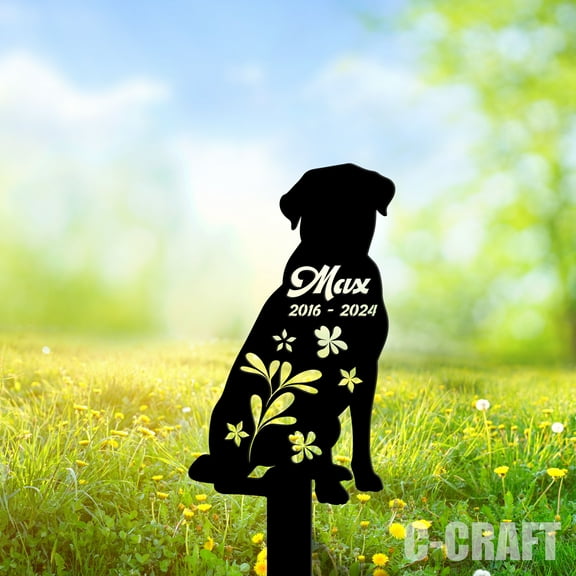 C-CRAFT Custom Labrador Retriever Memorial Metal Yard Stake Weather Resistant for Outdoor Decor