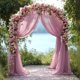 thumbnail image 5 of Tela para drapear con forma de arco de boda, gasa transparente, rosa empolvada, 5,5 x 6 m, 5 of 7