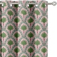 thumbnail image 2 of Vargottam Palm Design Blackout Curtains - Set of 2 Panels, 42 x 90 Inches Each - Light Blocking & Thermal Insulated Drapes with Grommet Top for Bedroom & Living Room - Green, 2 of 9