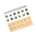 thumbnail image 1 of 12pcs Leather Craft Working Saddle Making DIY Tools Carving Metal Stamps Set Animal and Plant, 1 of 9