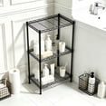 thumbnail image 4 of melmine 3-Tier Small Storage Shelf, Compact Metal Wire Rack for Bathroom Counter, Kitchen & Dorm Organization, Adjustable Mini Shelving Unit, 18"W x 12"D x 35"H, Black, 4 of 6