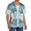 thumbnail image 4 of Cauagu Gnome And Red Fox Fishing Men's Short Sleeve Button Down Hawaiian Shirt for Men Bowling Shirts Casual Summer Beach Shirt,4X-Large, 4 of 6