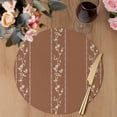 thumbnail image 3 of Brown Flowers Branch Round 15 Inch Placemats Set of 8, Spring Summer Farmhouse Botanical HeatResistant Non Slip Place Mats for Dining Table, Wipeable Braided Kitchen Table Mats for Housewarming, 3 of 9