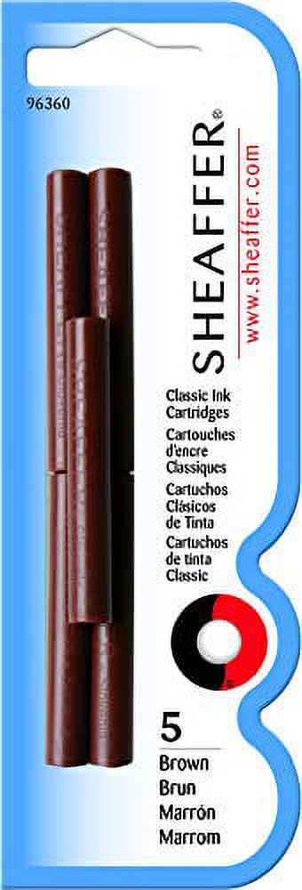 Sheaffer Classic Fountain Pen Ink Cartridges, Brown, 5-Pack (96360) 
