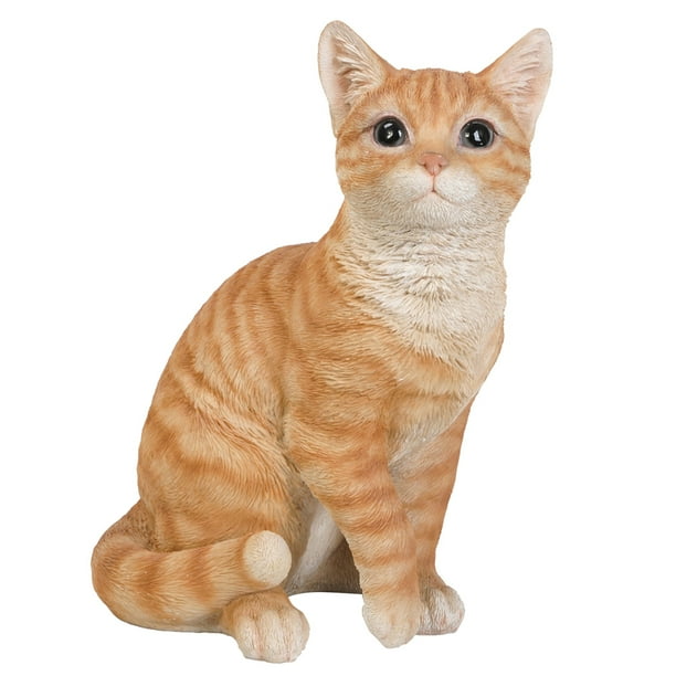 orange tabby cat statue