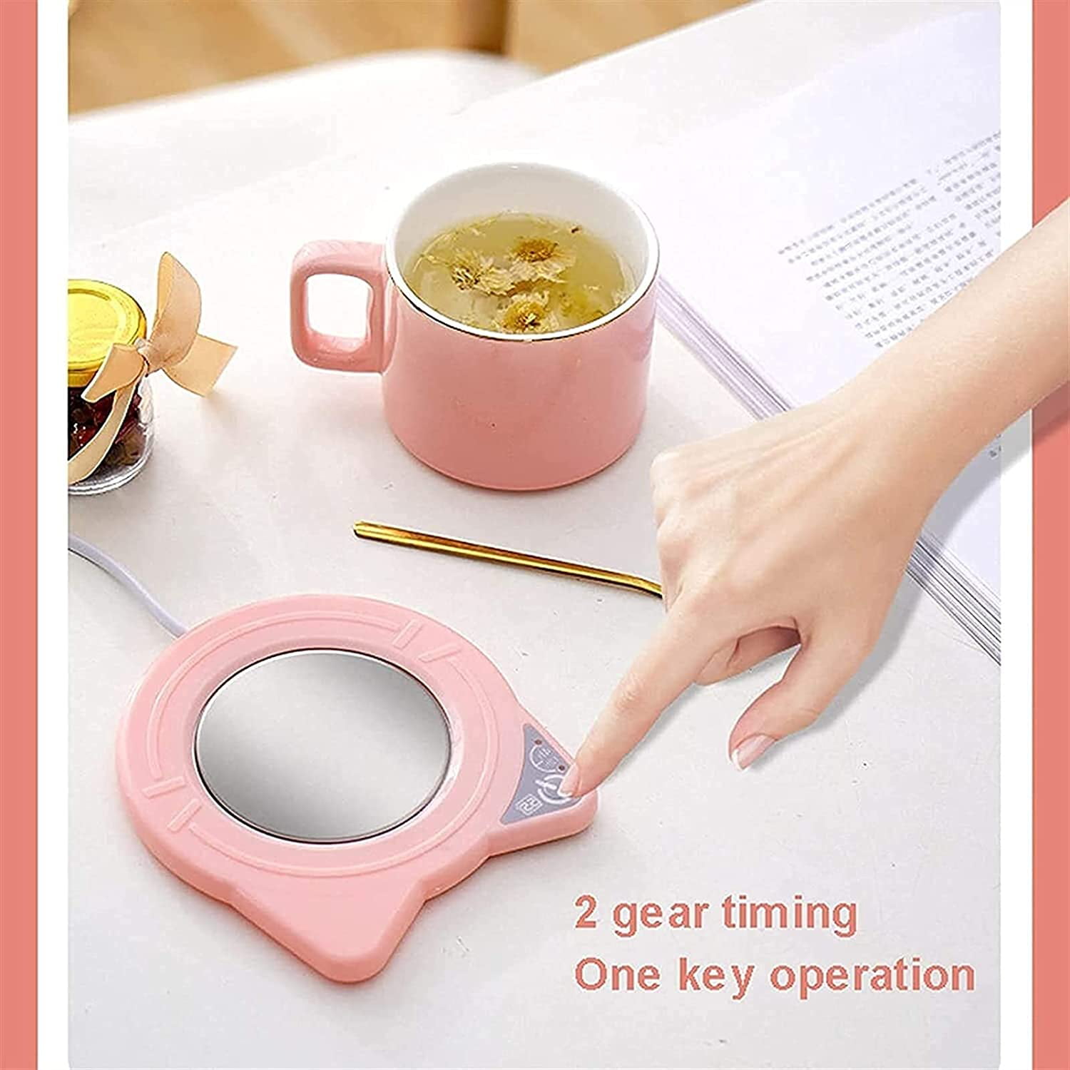 Warmer Coaster Desk Auto Shut Off Heater Beverage Tea Water Cocoa Soup or Milk Warmer For Office and Home Coffee Mug Warmer 