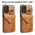 thumbnail image 3 of Allytech Galaxy A73 5G Case Wallet with Cards Holder & Detachable Shoulder Strap, Ring Holder Kickstand Vintage PU Leather Shockproof Wallet Case Cover for Samsung Galaxy A73 5G - Brown, 3 of 14