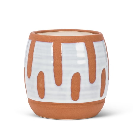 Set of 2 Medium Dot & Dash Barrel Planter