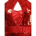thumbnail image 6 of Aislor Women's Glitter Sequins Fringe Tassel Latin Dance Costume Ballroom Jazz Cha-Cha Samba Dance Bodysuit Red XXL, 6 of 7