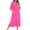 Pink, variant on Abomasnow Women's Nightgown Short Sleeve Zipper Front Sleepwear Comfy Long Loungewear Casual Full Length Housecoat with Pockets