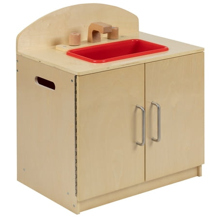 UPC: 0889142934271 | Flash Furniture Hercules Children s Wooden Kitchen Sink for Commercial or Home Use – Safe Kid Friendly Design