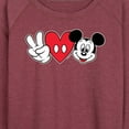 thumbnail image 3 of Mickey & Friends - Peace Love Mickey - Women's Lightweight French Terry Long Sleeve Shirt, 3 of 5