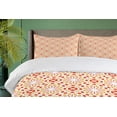 thumbnail image 4 of Ambesonne Abstract Duvet Cover Sets, Retro Style Circles Flower, 2-King, Pale Orange Vermilion, 4 of 7