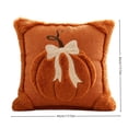 thumbnail image 3 of Fall Decorative Pillows, Pumpkin Throw Pillow Cover, 18x18 in Orange Plaid Knit Design, Couch Thanksgiving Decor, Ccwuwei, 3 of 6