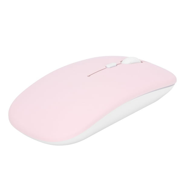 Ratón inalámbrico silencioso, ultrafino, portátil, para juegos, oficina, accesorios de computadora (rosa)