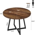 thumbnail image 6 of Tribesigns Round Dining Table Set of 2, 31.5" Industrial Dinner Table with Metal Base, 6 of 6
