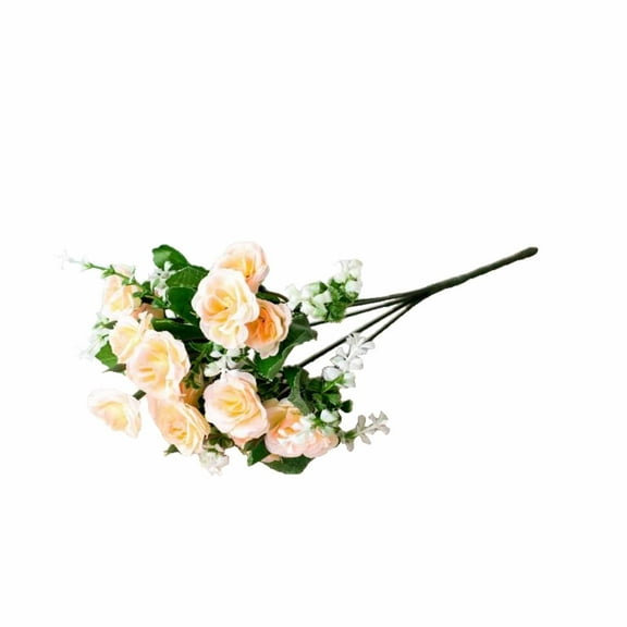TACILIP Room Decor, High-end Artificial Flowers Artificial Flowers 5 forks 15 Mini Roses Home Decoration Plastic Flowers, Fake Plants