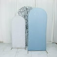 thumbnail image 6 of SAZYY Set of 3 Fitted Backdrop Stand Covers with Round Top, French Toile Pattern and Matte Spandex Wedding Arch Frame Covers, Dusty Blue, 6 of 8