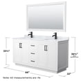 thumbnail image 6 of Wyndham Collection Miranda 66" Metal Double Bathroom Vanity in White/Black, 6 of 7