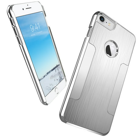 iPhone 7 Case, ULAK Slim Brushed Aluminum Chrome Coating Hard Case With PC Cover for iPhone 7 4.7 inch (Best Aluminum Iphone Case)