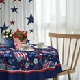 thumbnail image 3 of 4th of July Tablecloth Waterproof Patriotic Table Cloths for Memorial Day, Independence Day Indoor Outdoor Dining Room-60"*60" Round, 3 of 6