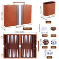 thumbnail image 3 of Funda clásica de piel sintética Backgammon Set RERIVER 2 Players, 3 of 7
