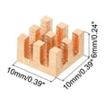 thumbnail image 2 of Uxcell Copper Heatsink 10x10x6mm with Self Adhesive for IC Chipset Cooler 5pcs, 2 of 6